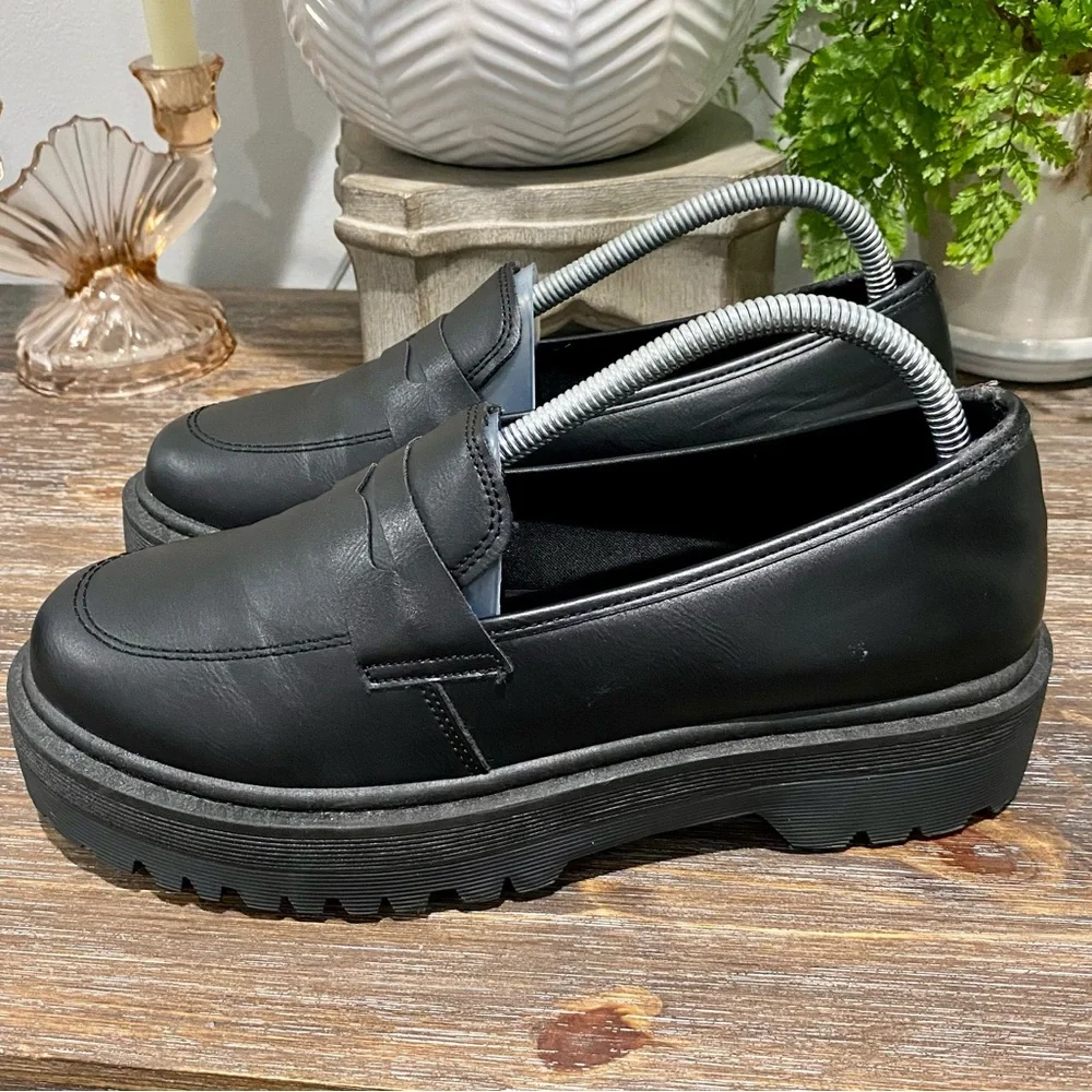 Qupid Chunky Platform Lug‎ Sole Black Shoes Women’s 41